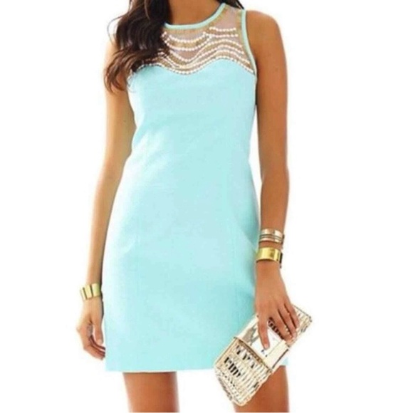 Lilly Pulitzer Dresses & Skirts - NEW Lily Pulitzer Aqua Sleeveless Mini Dress Size 8